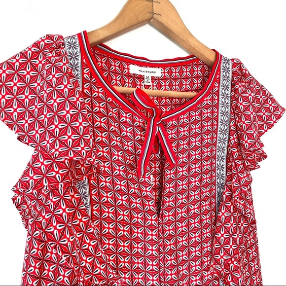 Max Studio | Red Tiered Maxi Dress - Picture 4 of 8